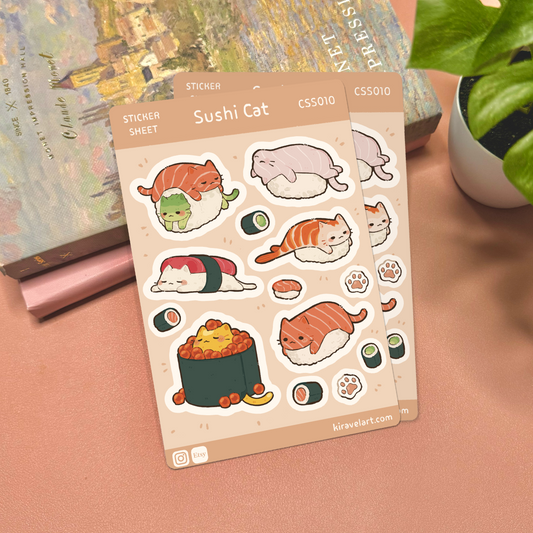 Sushi Cat Sticker Sheet