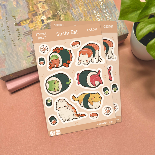 Sushi Cat Sticker Sheet