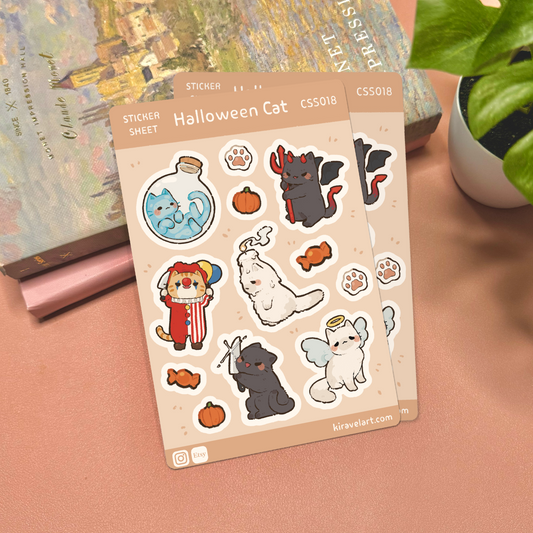 Halloween Cat Sticker Sheet