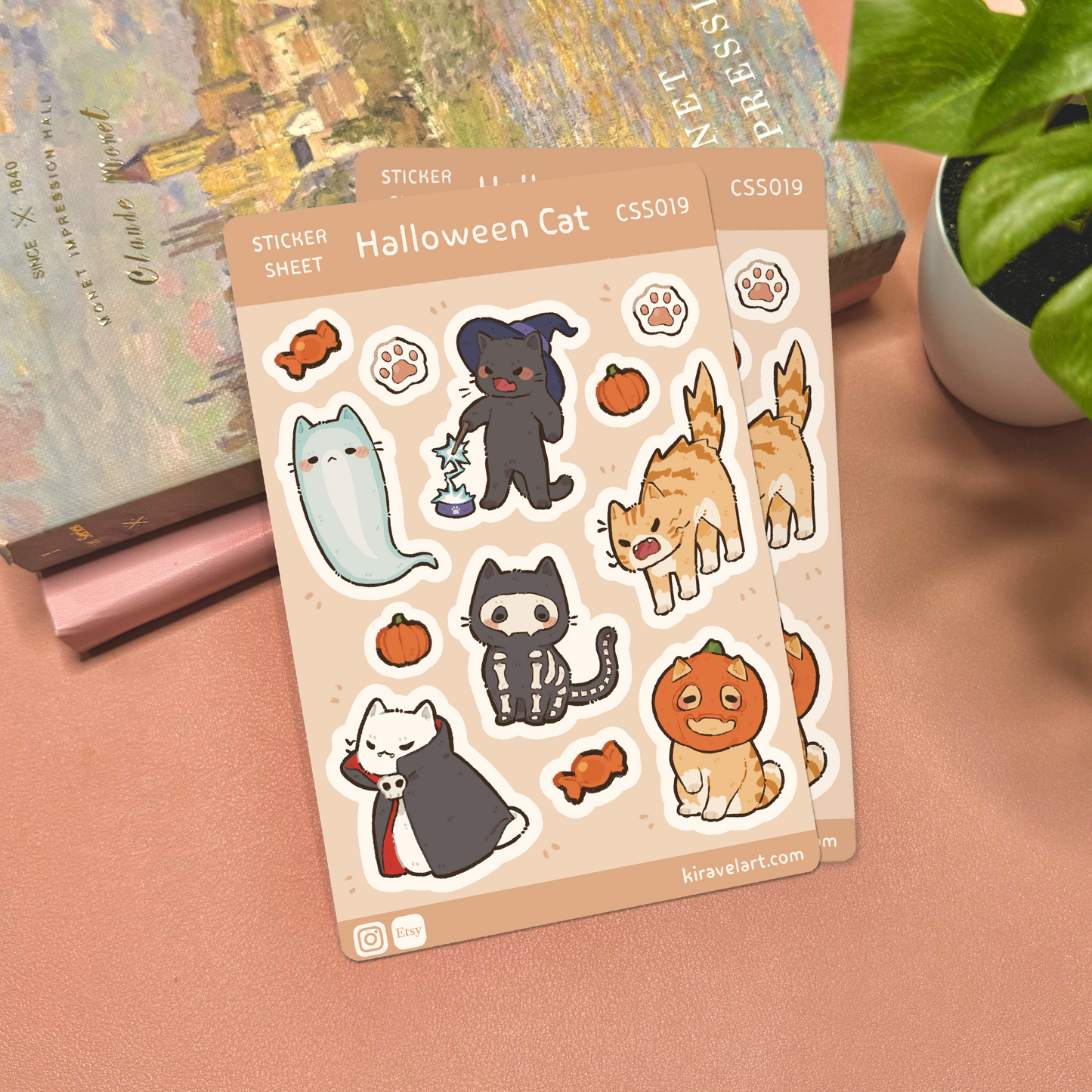 Halloween Cat Sticker Sheet