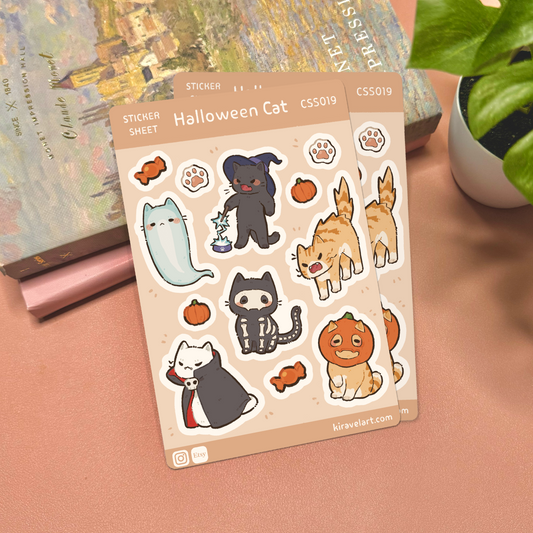 Halloween Cat Sticker Sheet