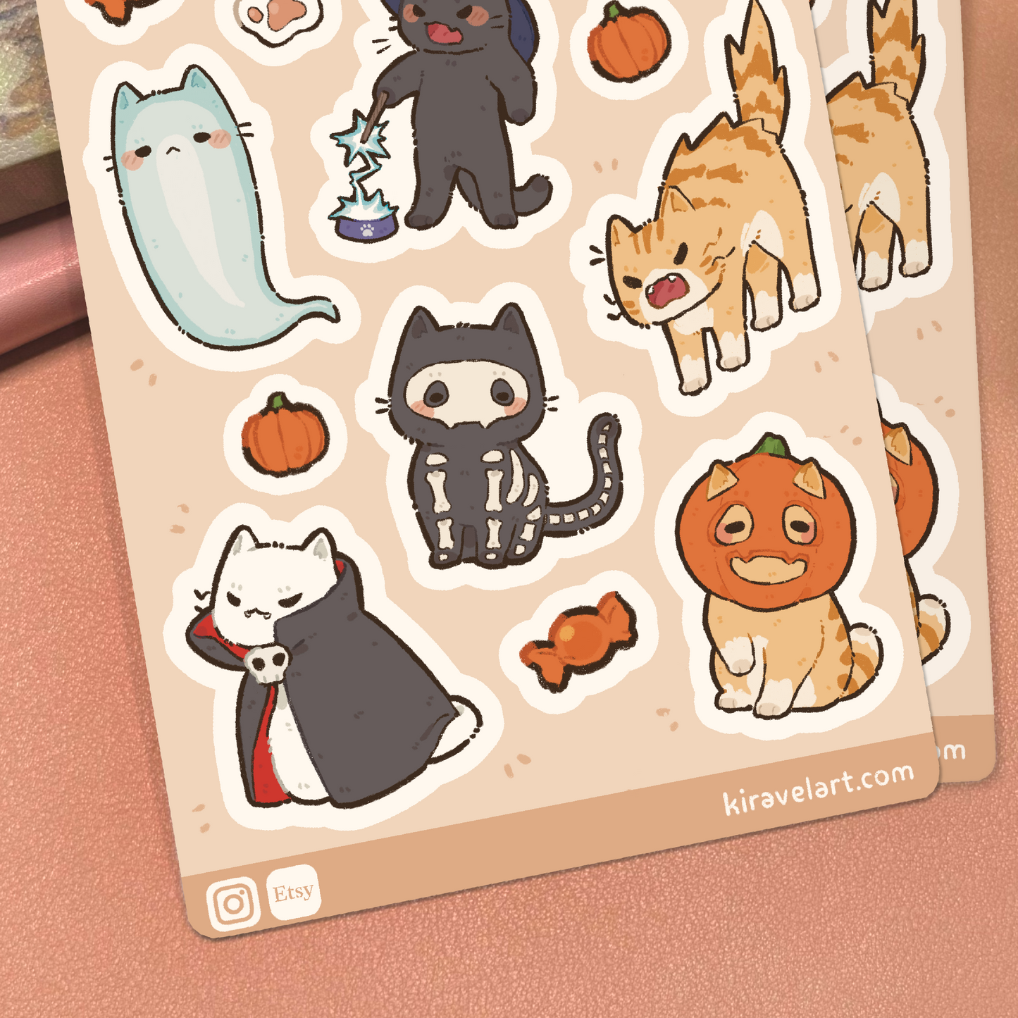 Halloween Cat Sticker Sheet