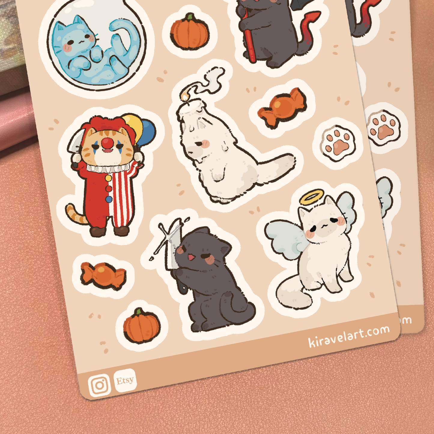 Halloween Cat Sticker Sheet