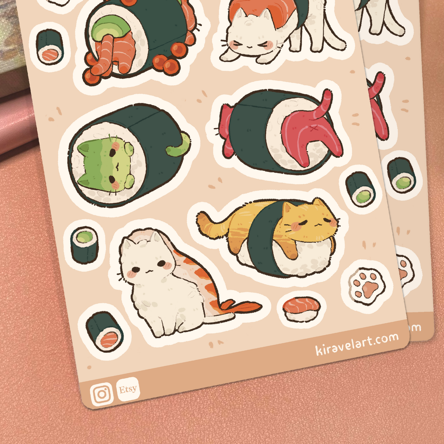 Sushi Cat Sticker Sheet
