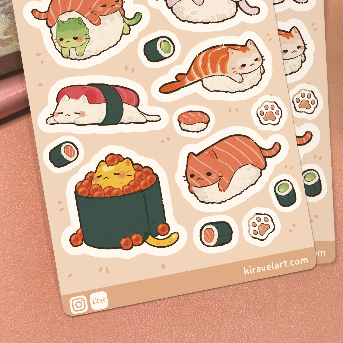 Sushi Cat Sticker Sheet