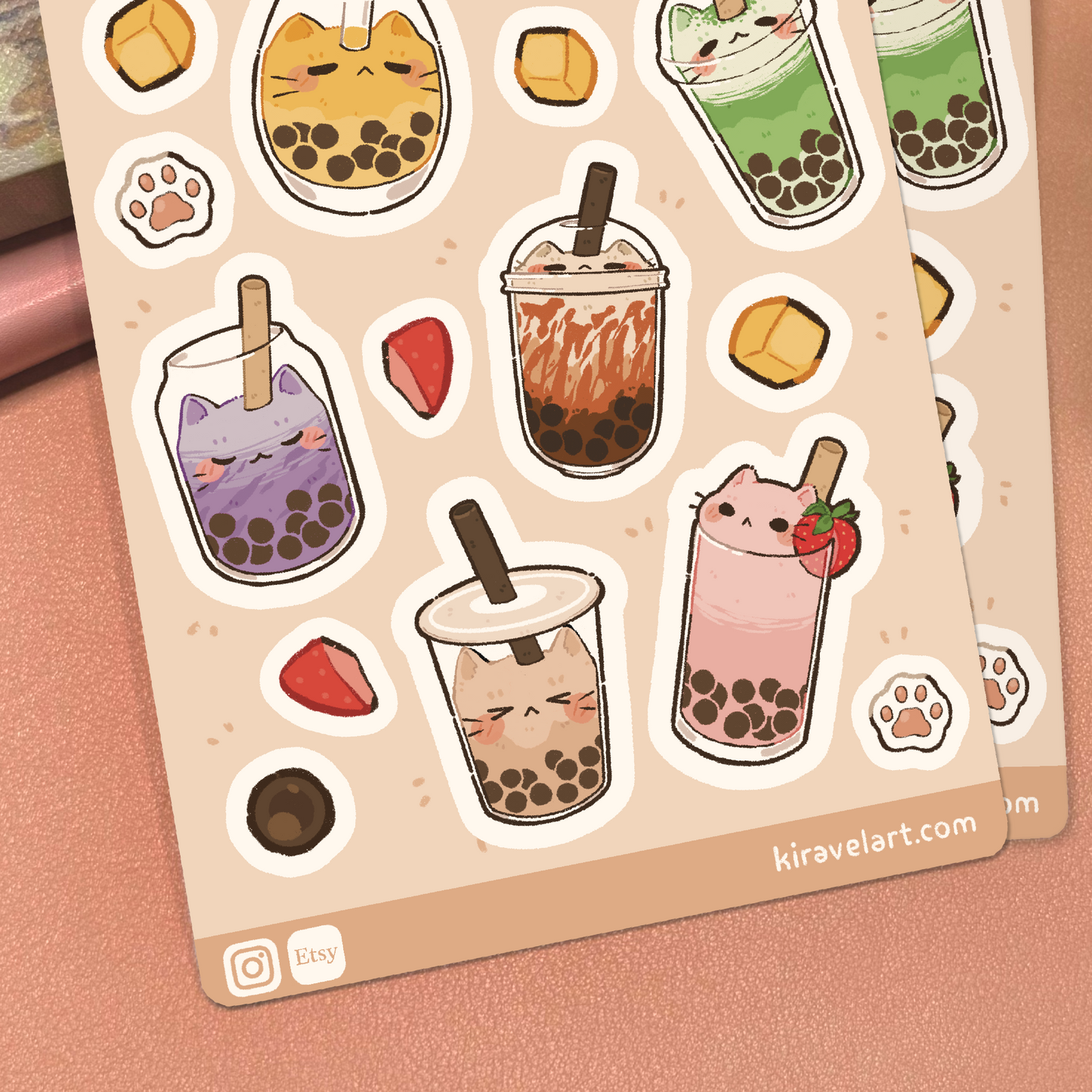Boba Cat Sticker Sheet