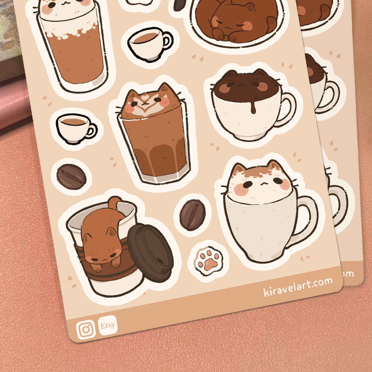 Coffee Cat Sticker Sheet