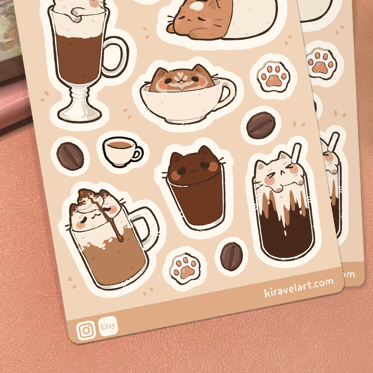 Coffee Cat Sticker Sheet
