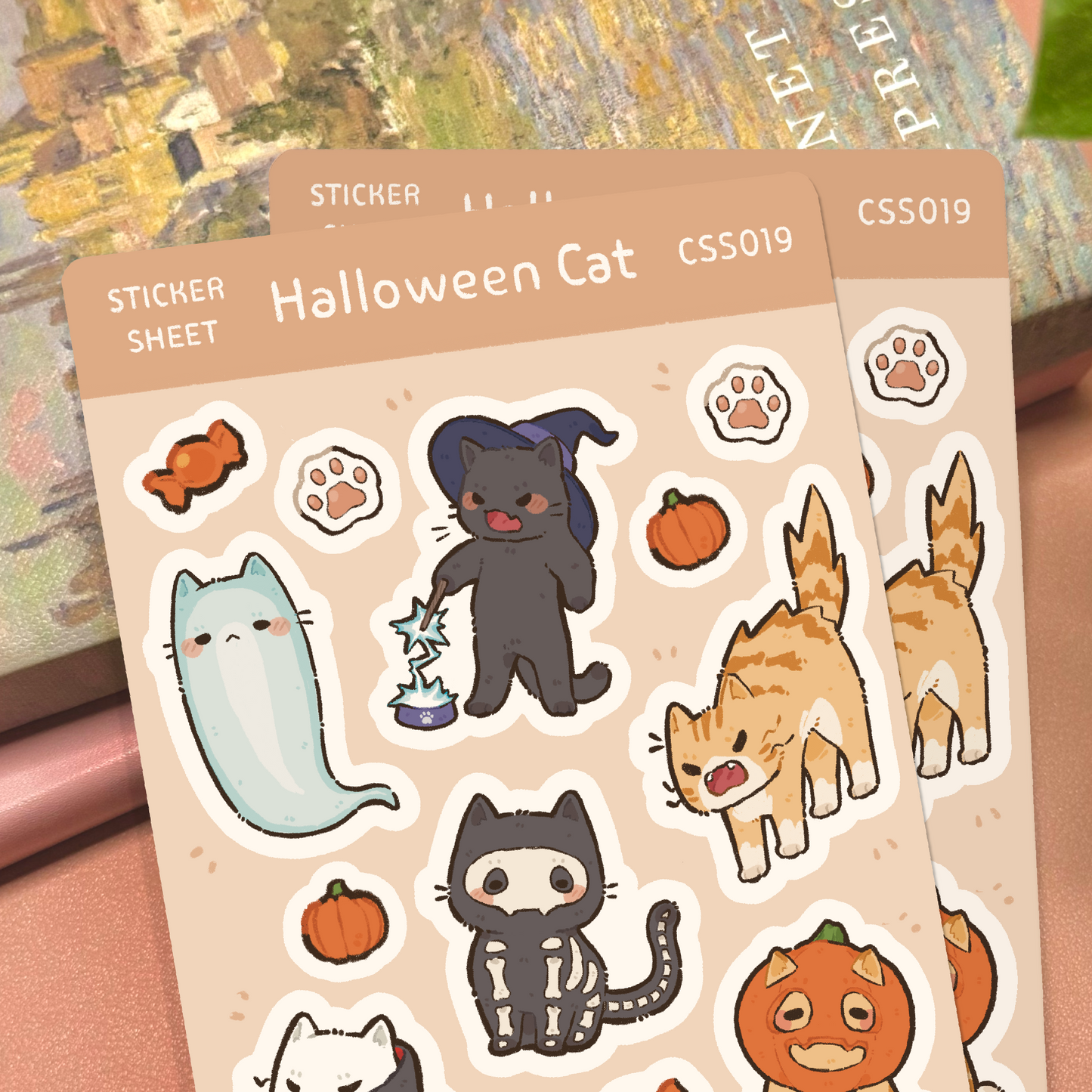 Halloween Cat Sticker Sheet