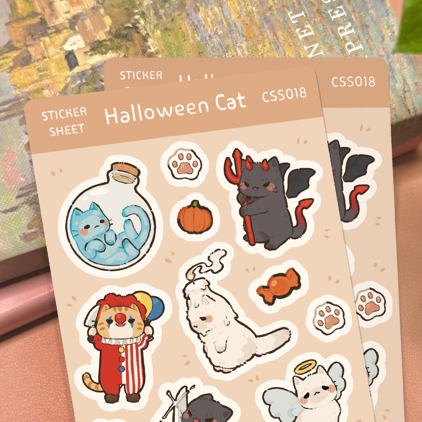 Halloween Cat Sticker Sheet