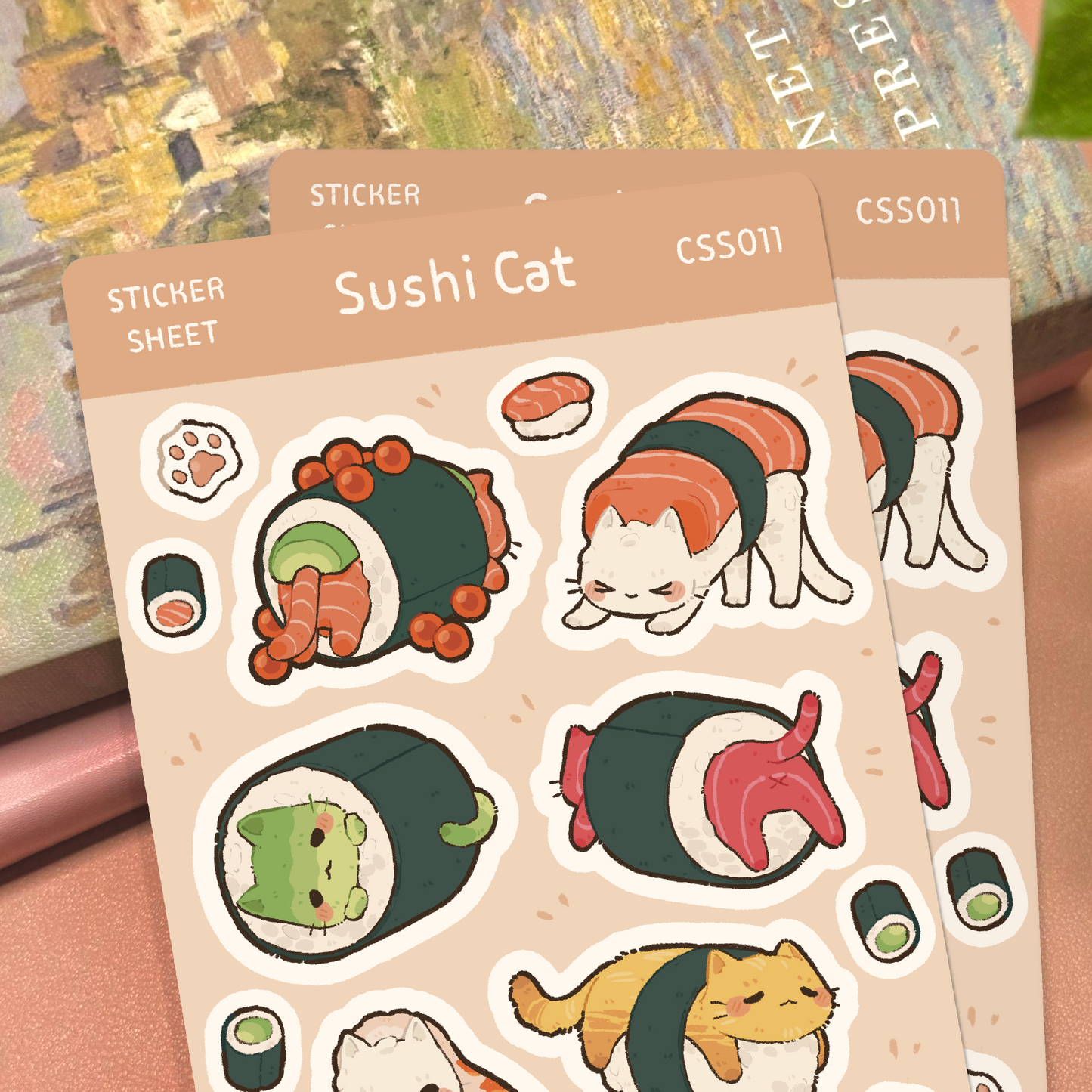 Sushi Cat Sticker Sheet