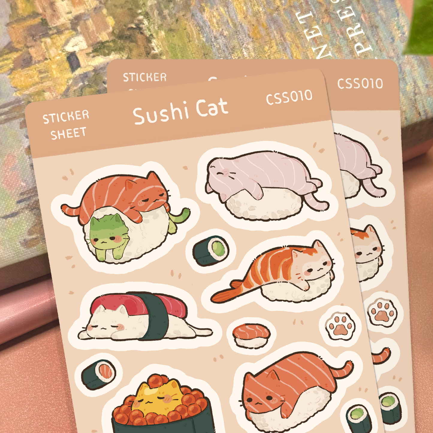 Sushi Cat Sticker Sheet