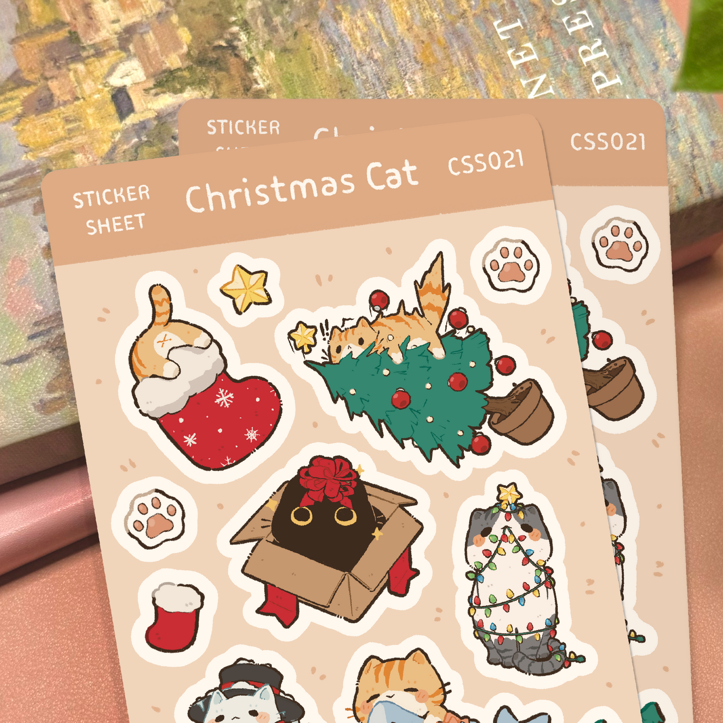 Christmas Cat Sticker Set