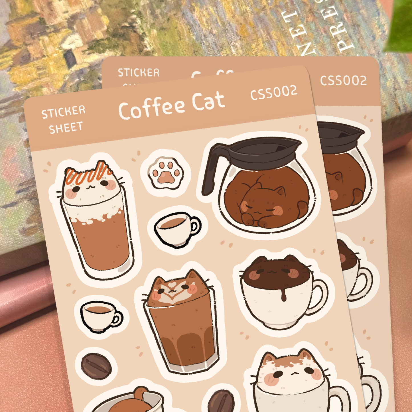 Coffee Cat Sticker Sheet