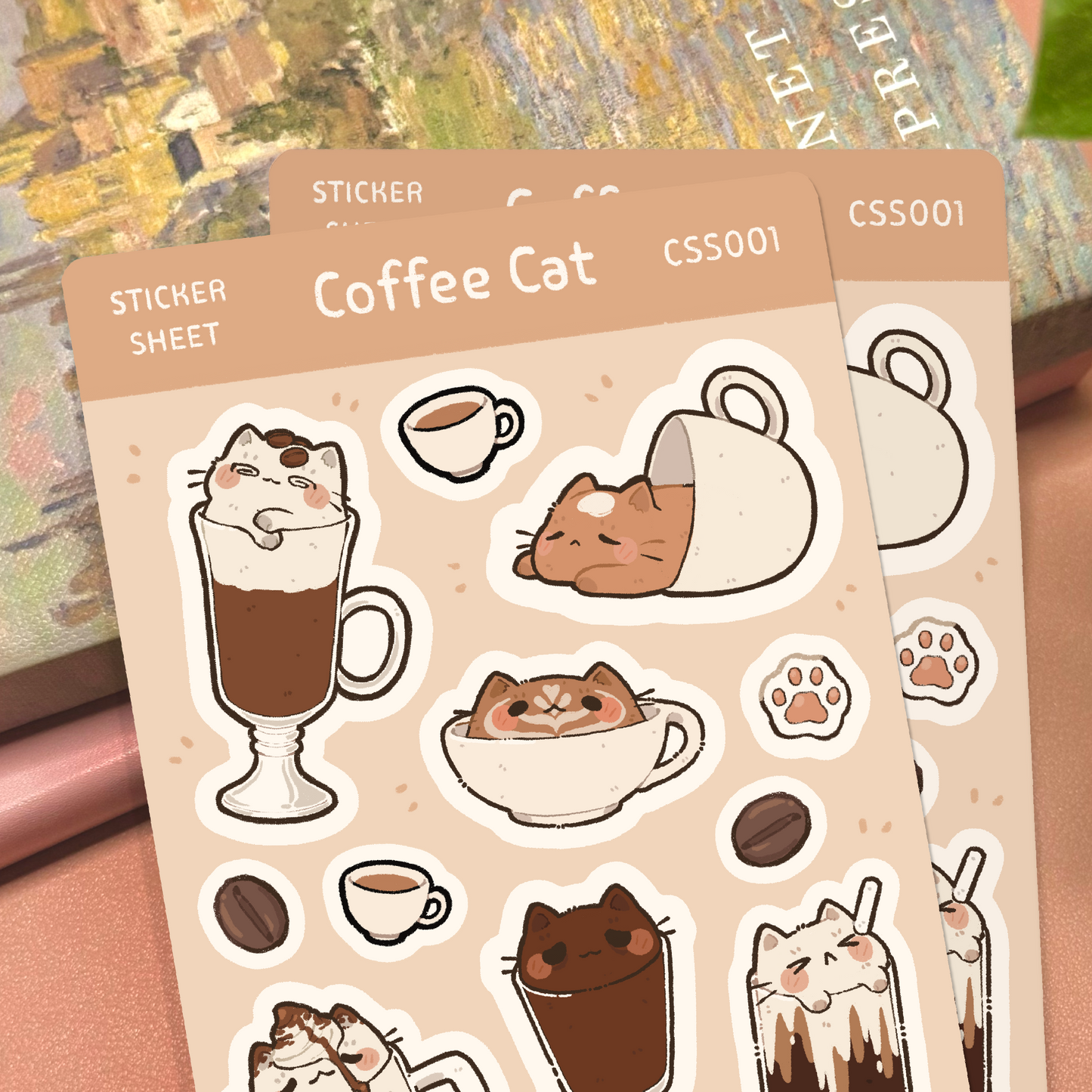 Coffee Cat Sticker Sheet