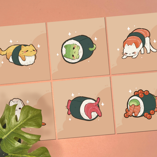 Sushi Cat Art Print