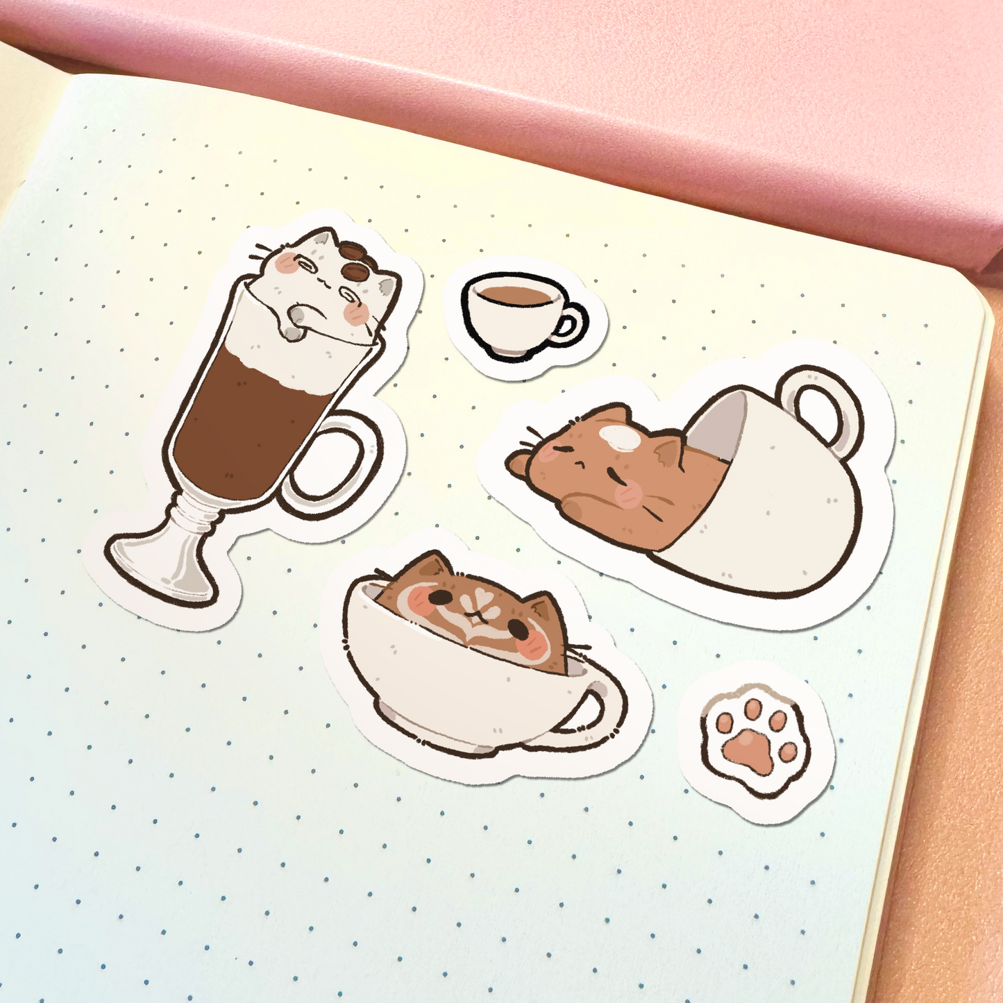 Coffee Cat Sticker Sheet