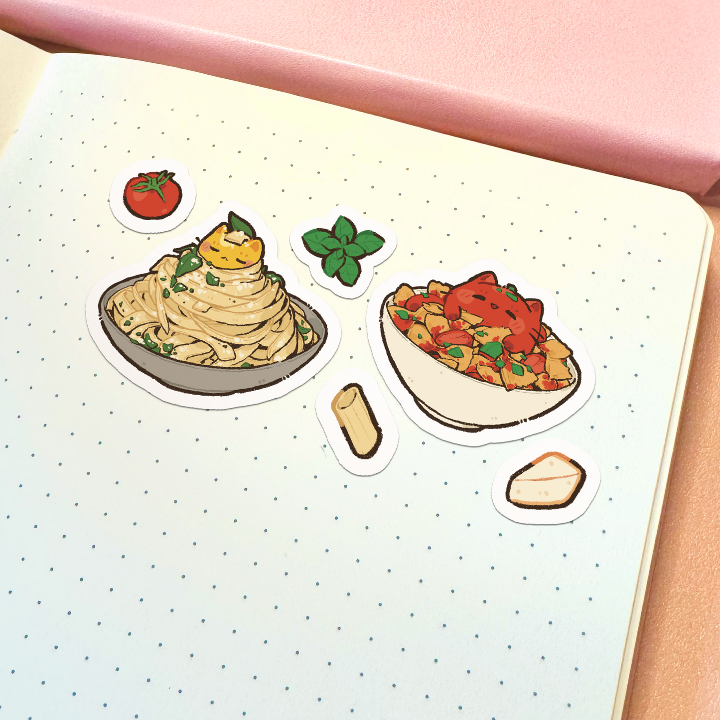 Pasta Cat Sticker Sheet