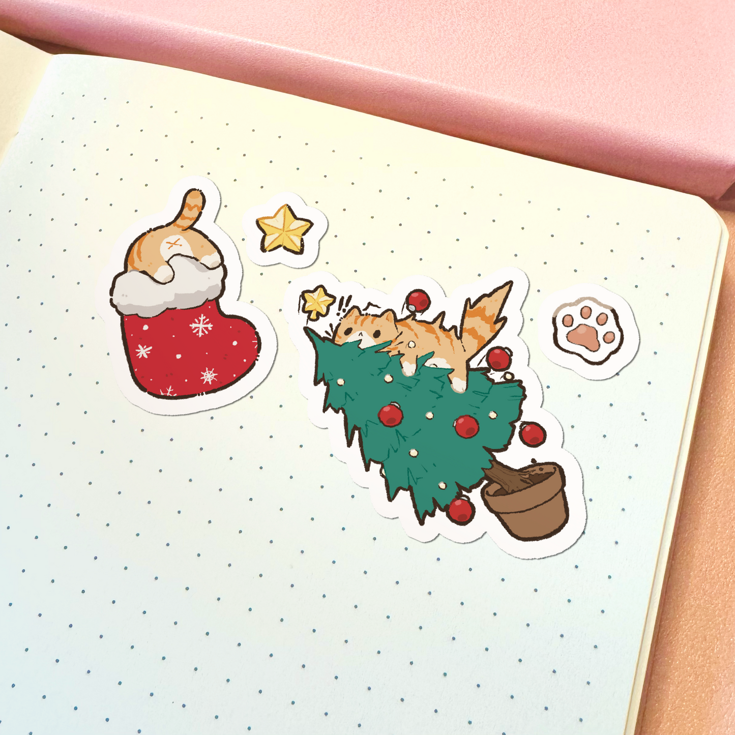 Christmas Cat Sticker Set