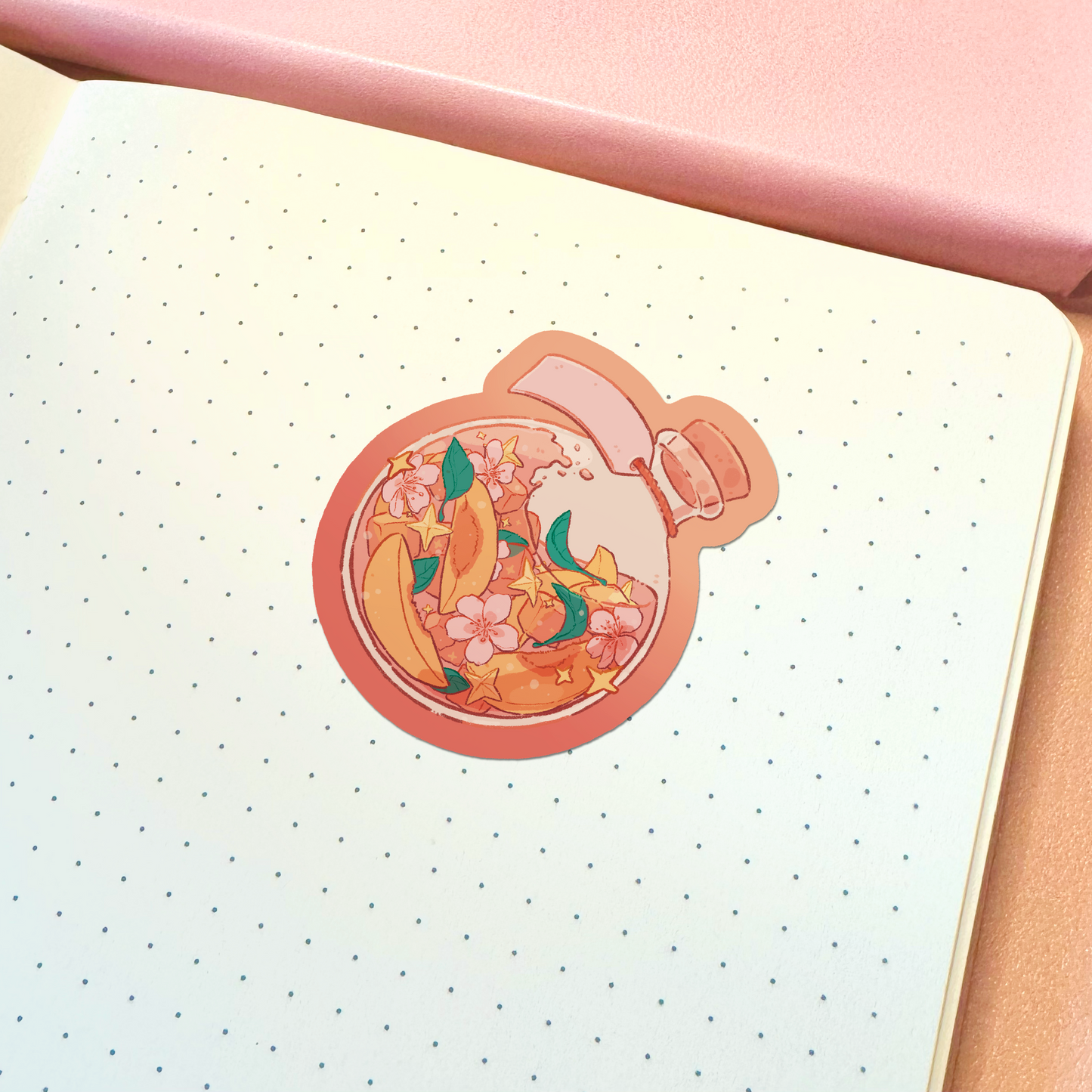 Aesthetic Peach Potion Vinyl Sticker