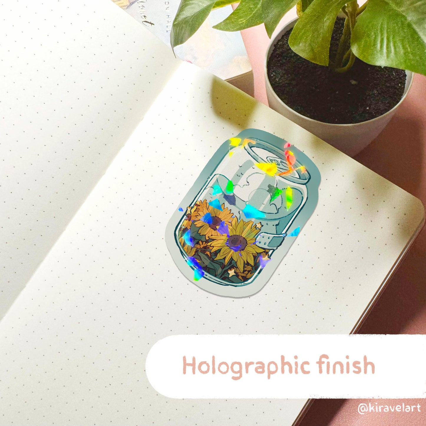 Cute Sticker Holographic | Sunflower Aesthetic Sticker Sticker Kawaii Stickers Holographic Sky Soda Flower Sticker Summer Sticker Vintage