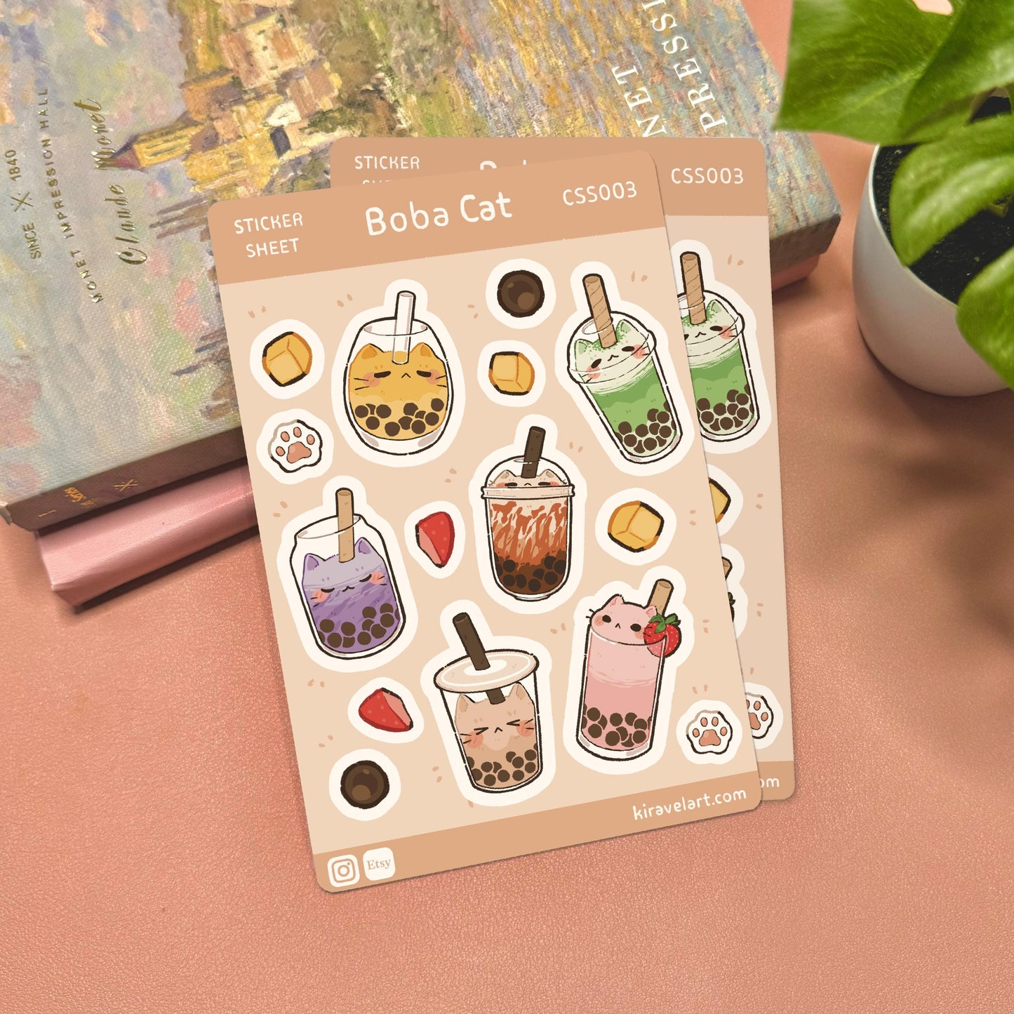 Boba Cat Sticker Sheet