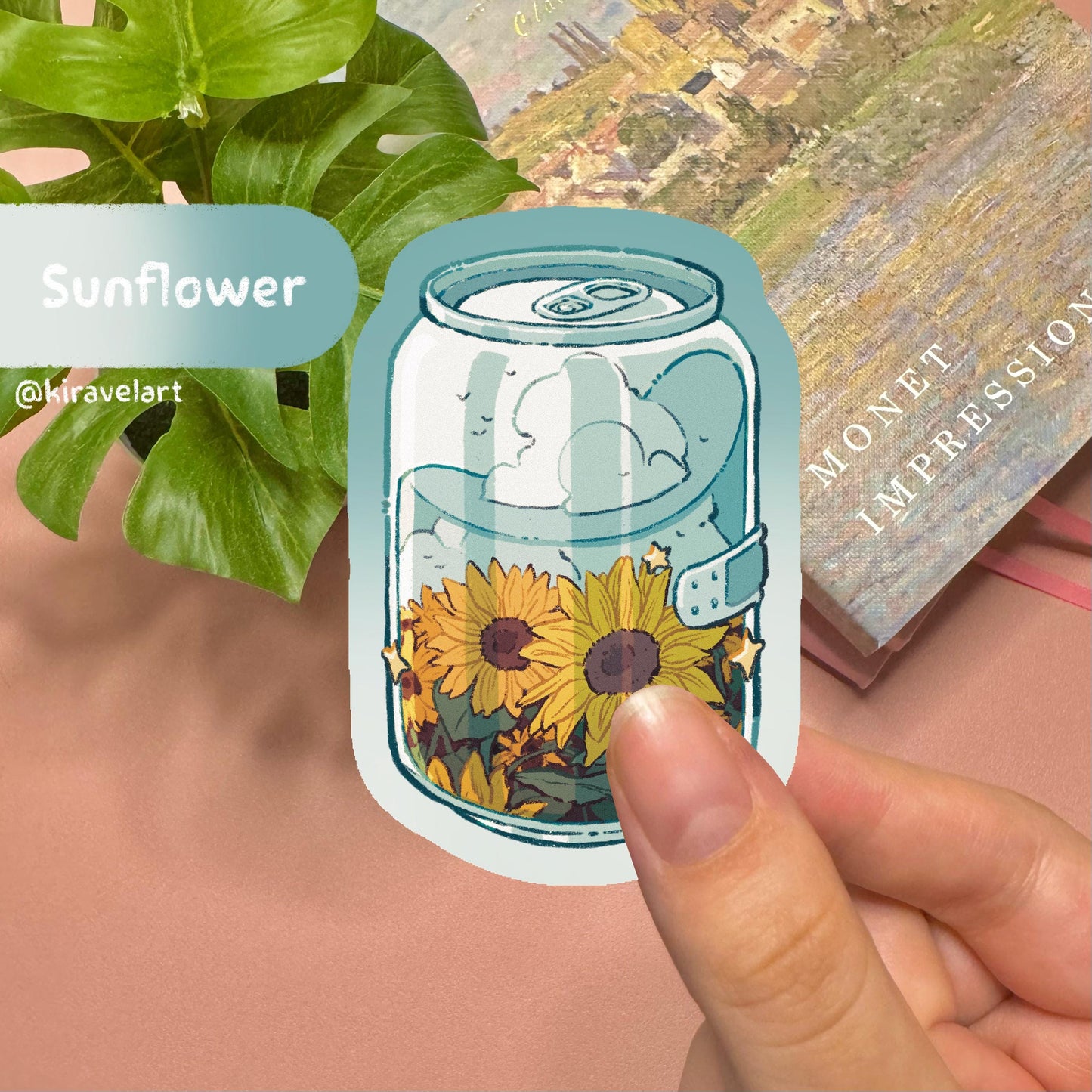 Cute Sticker Holographic | Sunflower Aesthetic Sticker Sticker Kawaii Stickers Holographic Sky Soda Flower Sticker Summer Sticker Vintage