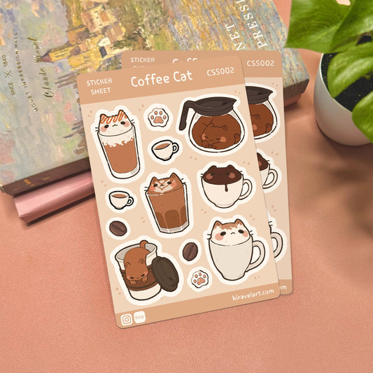 Coffee Cat Sticker Sheet
