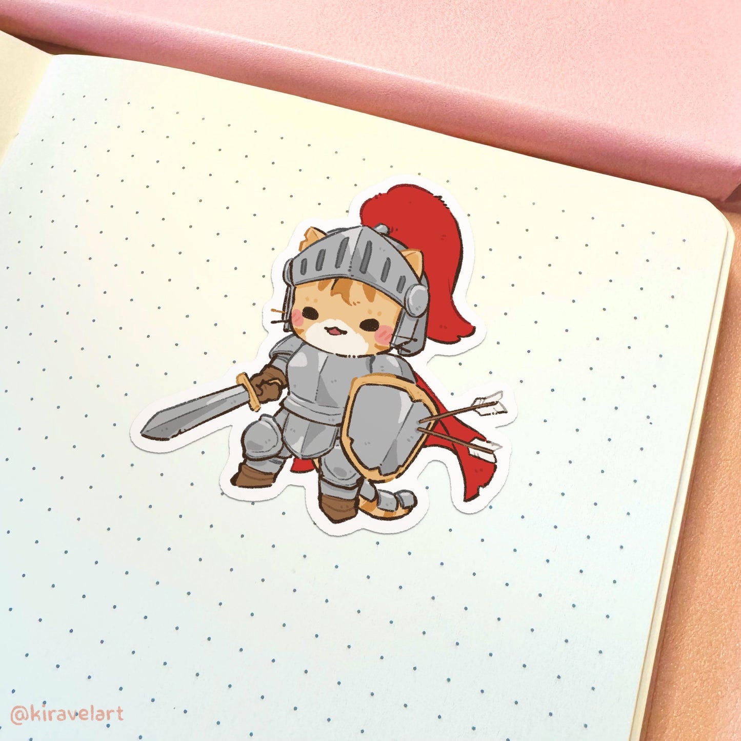 DND Fighter Cat Vinyl Sticker