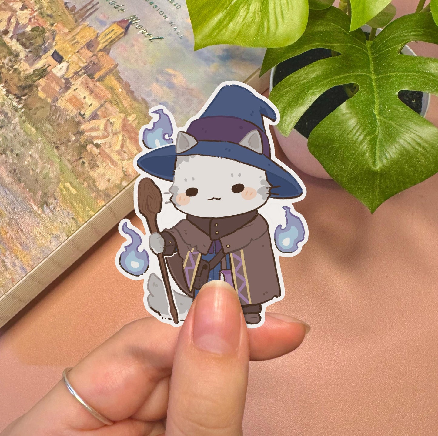 DND Wizard Cat Vinyl Sticker