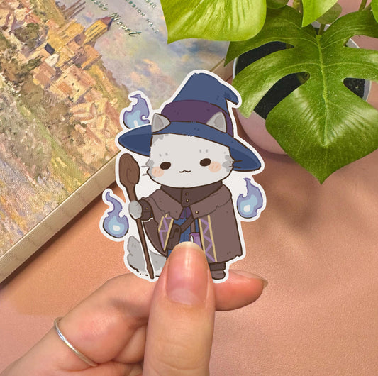 DND Wizard Cat Vinyl Sticker
