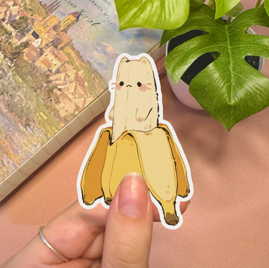 Banana Cat Vinyl Sticker