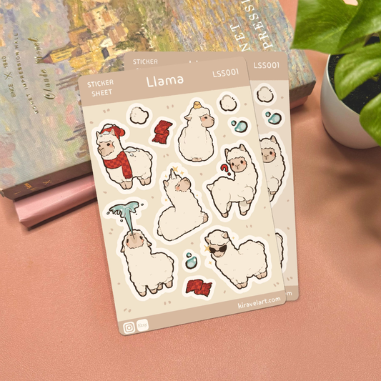 Llama Sticker Sheet